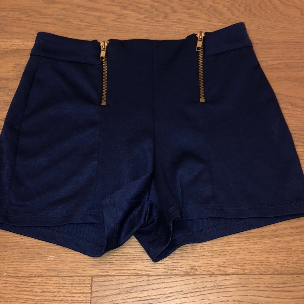 Navy blue high waisted shorts